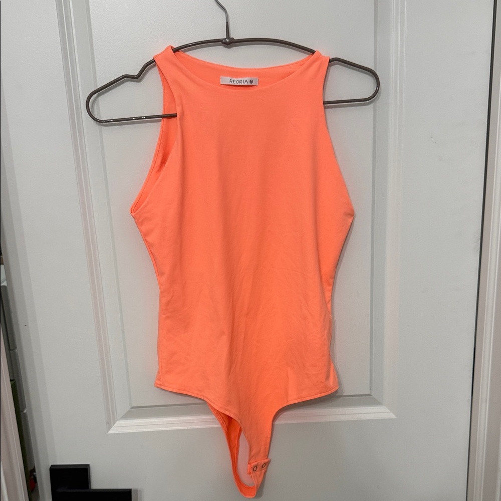 Neon Coral Tank Bodysuit
